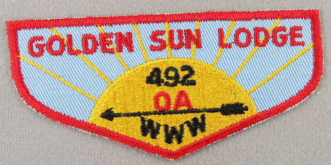 OA Golden Sun Lodge 492 F1a First Flap Rated # 2 Issued 1957 NE