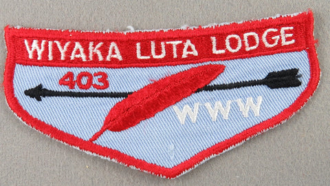 OA Wiyaka Luta Lodge 403 F1a First Flap Rated # 6 Issued 1950s NE