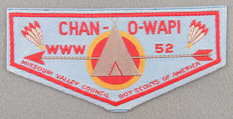 OA Chan-O-Wapi Lodge 52 W1 First Flap Rated # 3 Issued 1960 ND