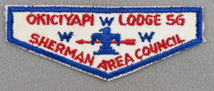 OA Okiciyapi Lodge 56 F1 First Flap Rated # 5 Issued 1957 TX