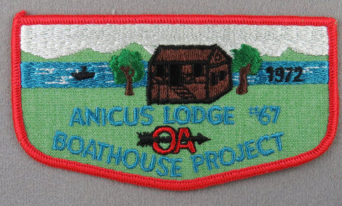 OA Anicus Lodge 67 F1a First Flap Rated # 2 Issued 1972 PA