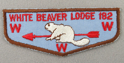 OA White Beaver Lodge 182 F1a First Flap Rated # 4 Issued 1950s IN
