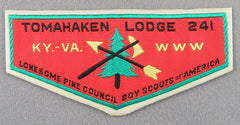 OA Tomahaken (1962) Lodge 241 W1 First Flap Rated # 4 Issued 1960s KY