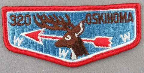 OA Oskihoma Lodge 320 S1a First Flap Rated # 4 Issued 1966 OK