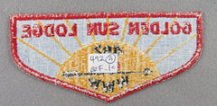 OA Golden Sun Lodge 492 F1c First Flap Rated # 2 Issued 1957 NE