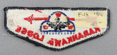 OA Karankawa Lodge 307 F1a First Flap Rated # 5 Issued 1954 TX
