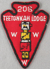 Teetonkah Lodge 206 A1b Issue Michigan