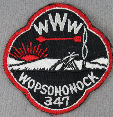Wopsononock Lodge 347 X1a Issue Pennsylvania oval/oval